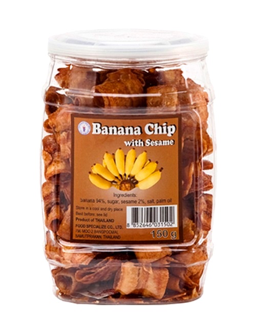 Chips di banana dolci con sesamo - Thai Dancer 150g.