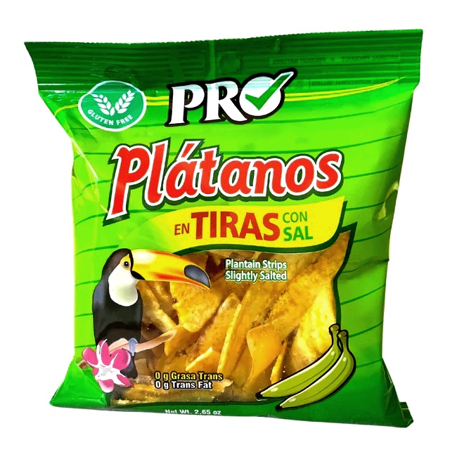 Chips di platano verde a strisce salate - PRO 75g.