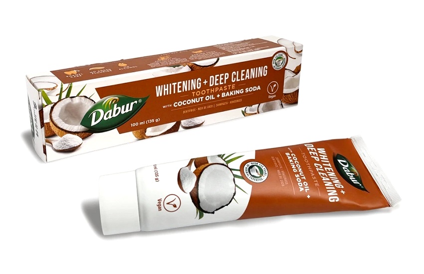 Dentifricio sbiancante con olio di cocco - Dabur 100ml.