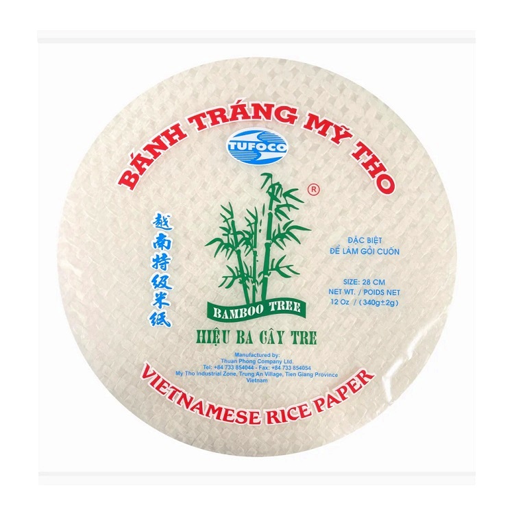 Fogli di riso per involtini vietnamiti Ã 28cm -Bamboo Tree 340g.
