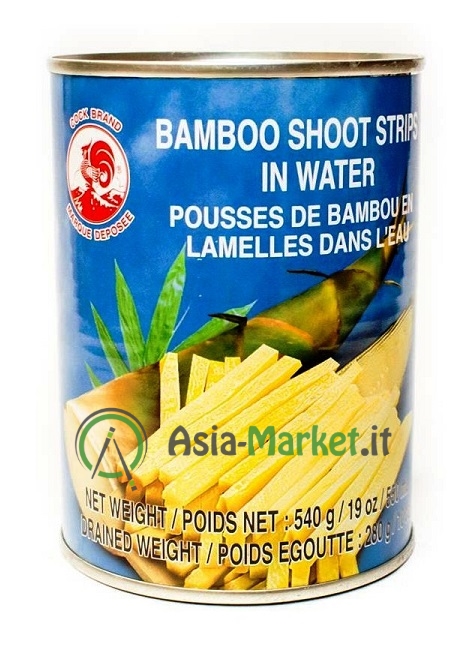 Germogli di bambù tagliati a strisce - Cock Brand 540 g. - €3.00 :  , L'Asia sotto casa!