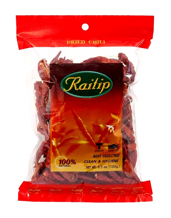Peperoncini rossi thai secchi - Raitip 100g.