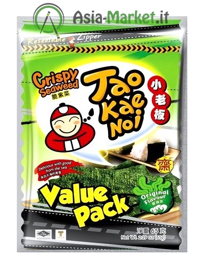 Snack di alghe croccanti gusto Original - Taokaenoi 59 g.