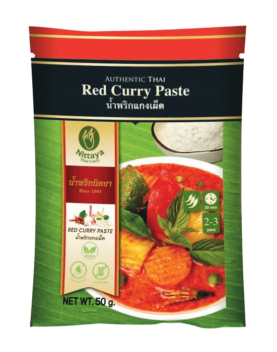 Red curry paste vegana - Nittaya 50g.