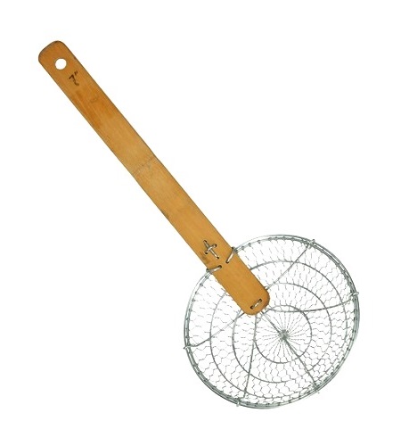 Schiumarola in acciaio inox per fritture in wok - diametro 18 cm