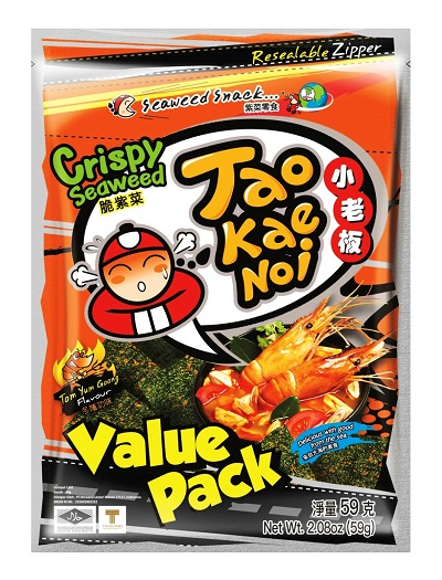 Snack di alghe croccanti gusto Tom Yum Goong - Taokaenoi 59 g.