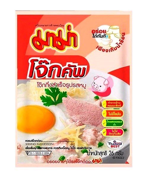 Zuppa di riso Jok istantanea gusto maiale - Mama 26g.